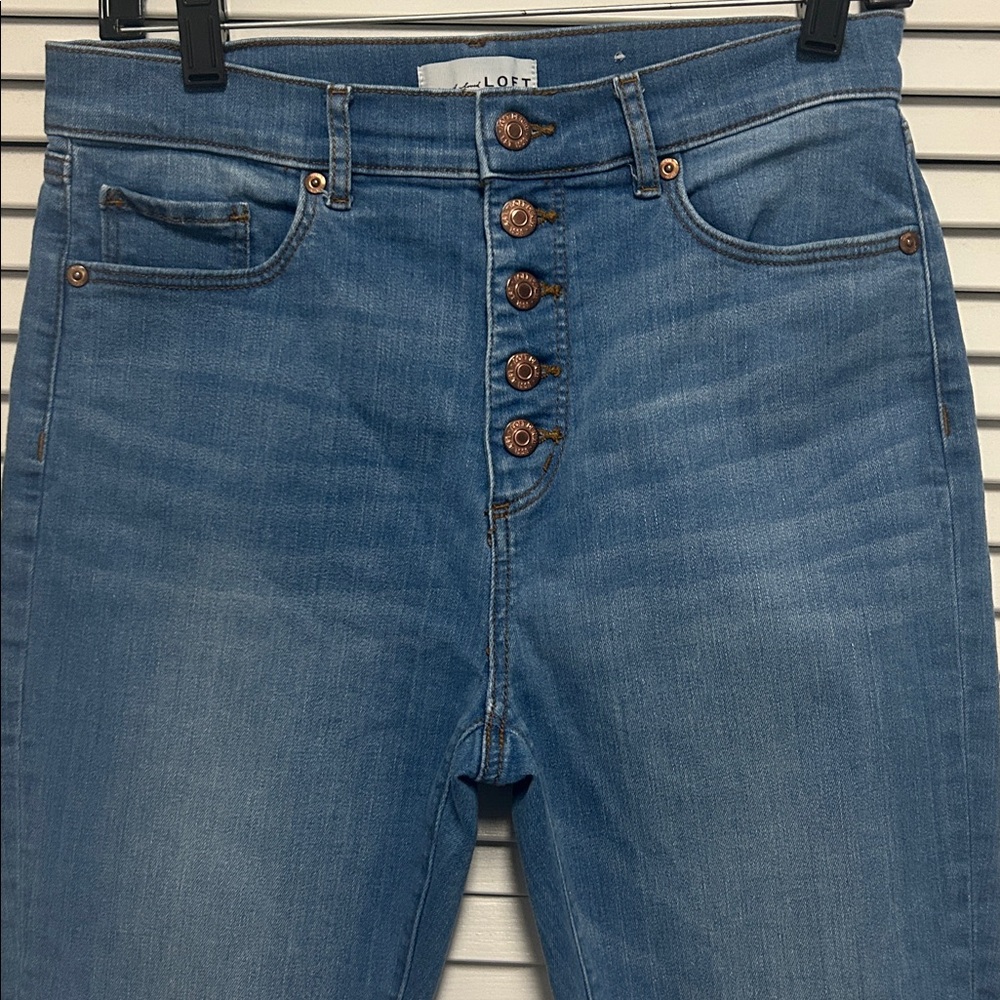 Loft Women’s Kick Crop Button Fly Non Distressed Jeans - Picture 3 of 4